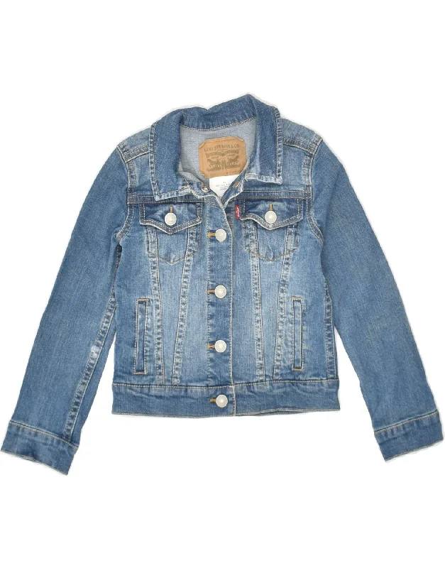 men's everyday jackets -LEVI'S Girls Denim Jacket 3-4 Years Blue Cotton