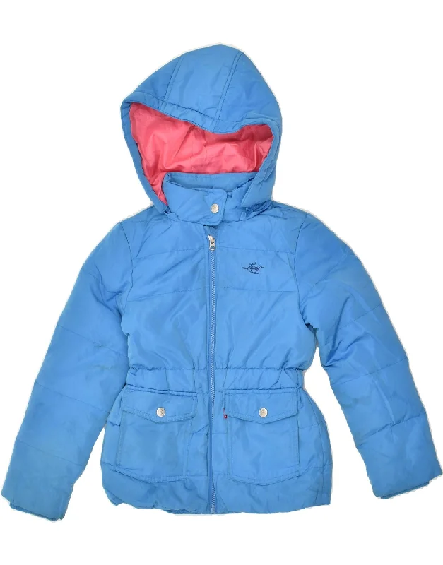 men's trench jackets for winter -LEVI'S Girls Hooded Padded Jacket 8-9 Years Blue Polyester