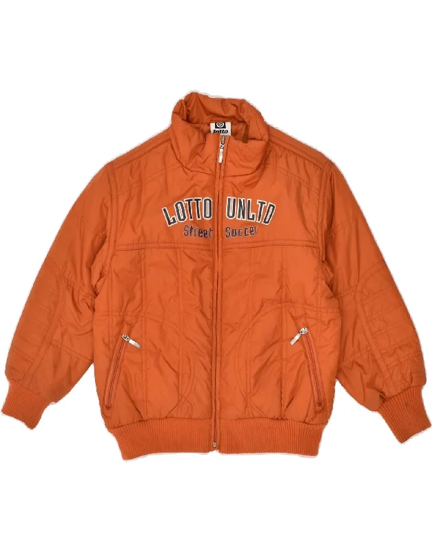 men's rain jackets -LOTTO Boys Graphic Padded Jacket 5-6 Years 2XS  Orange Polyester