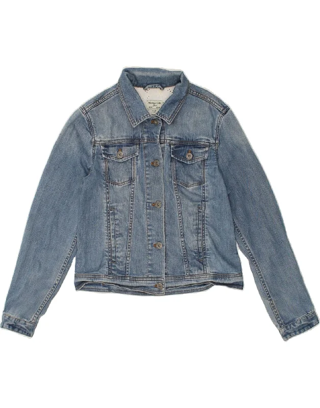 men's weather-resistant jackets -MASSIMO DUTTI Girls Denim Jacket 11-12 Years Blue Cotton