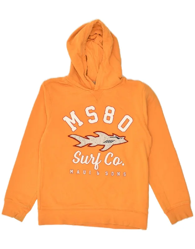 men's pullover hoodies -MAUI AND SONS Boys Graphic Hoodie Jumper 11-12 Years Orange Cotton