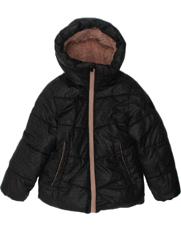 men's waterproof jackets -MICHAEL KORS Girls Hooded Padded Jacket 5-6 Years Black Polyester