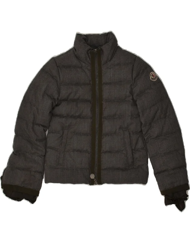 men's travel jackets -MONCLER Girls Padded Jacket 7-8 Years Grey Wool