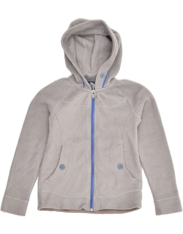 men's jacket with hoodie -MOUNTAIN EQUIPMENT Boys Hooded Fleece Jacket 7-8 Years Grey Polyester