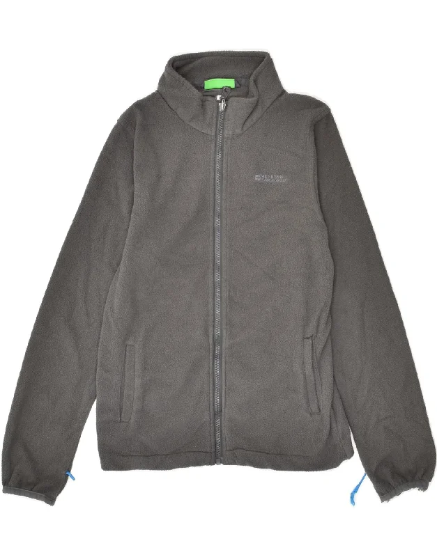 men's zip-up fleece jackets -MOUNTAIN WAREHOUSE Boys Fleece Jacket 11-12 Years Grey Polyester