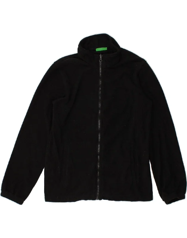 men's sporty jackets -MOUNTAIN WAREHOUSE Boys Fleece Jacket 12-13 Years Black Polyester