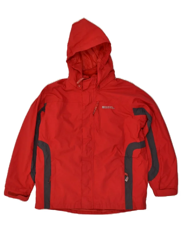 men's puffer jackets -MOUNTAIN WAREHOUSE Boys Hooded Windbreaker Jacket 11-12 Years Red