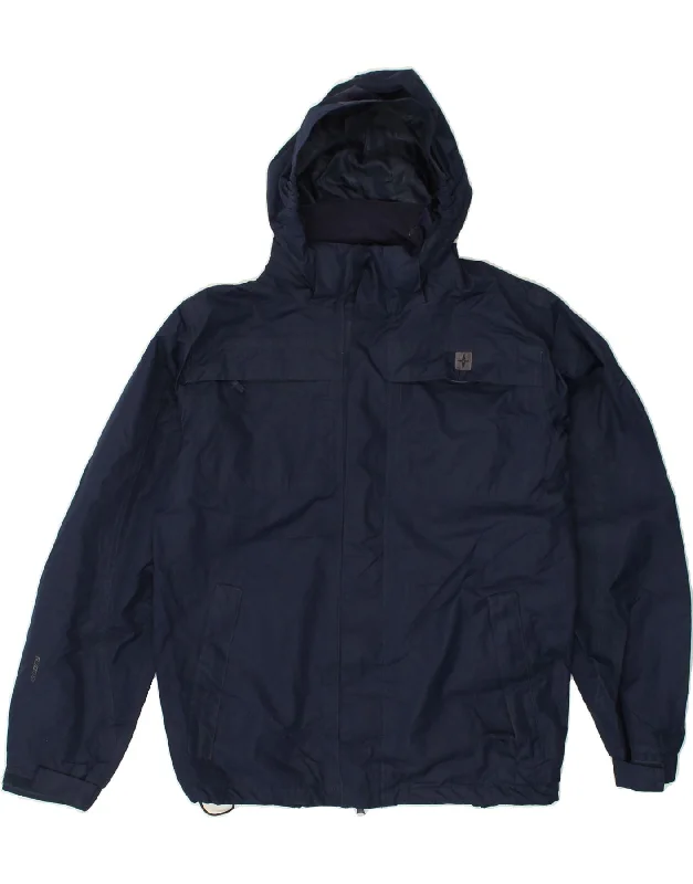 men's tailored jackets -MOUNTAIN WAREHOUSE Boys Hooded Windbreaker Jacket 15-16 Years Navy Blue