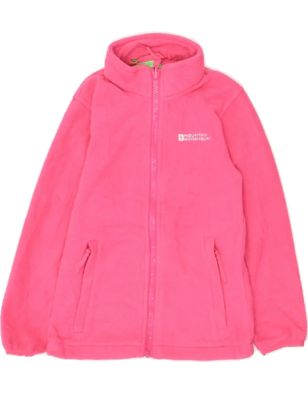 men's lightweight jackets for travel -MOUNTAIN WAREHOUSE Girls Fleece Jacket 5-6 Years Pink Polyester