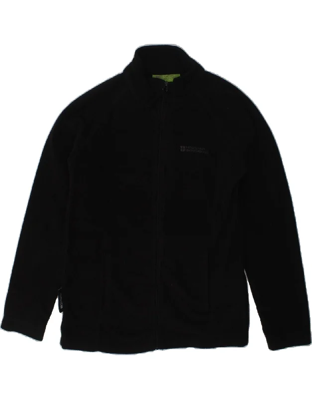 men's outerwear jackets for hiking -MOUNTAIN WAREHOUSE Girls Fleece Jacket 9-10 Years Black Polyester