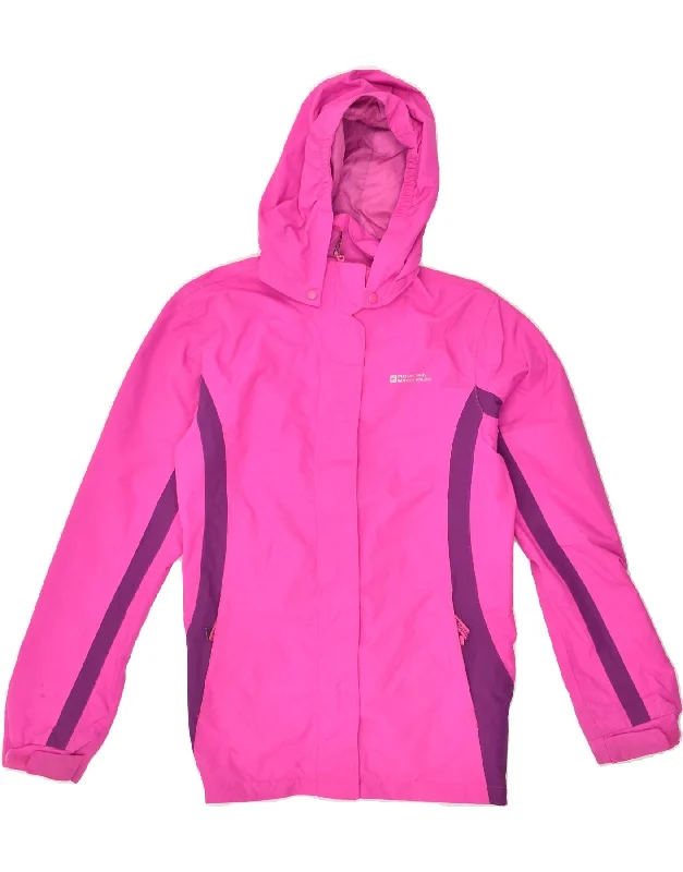 men's insulated winter jackets -MOUNTAIN WAREHOUSE Girls Hooded Rain Jacket 12-13 Years Pink Colourblock