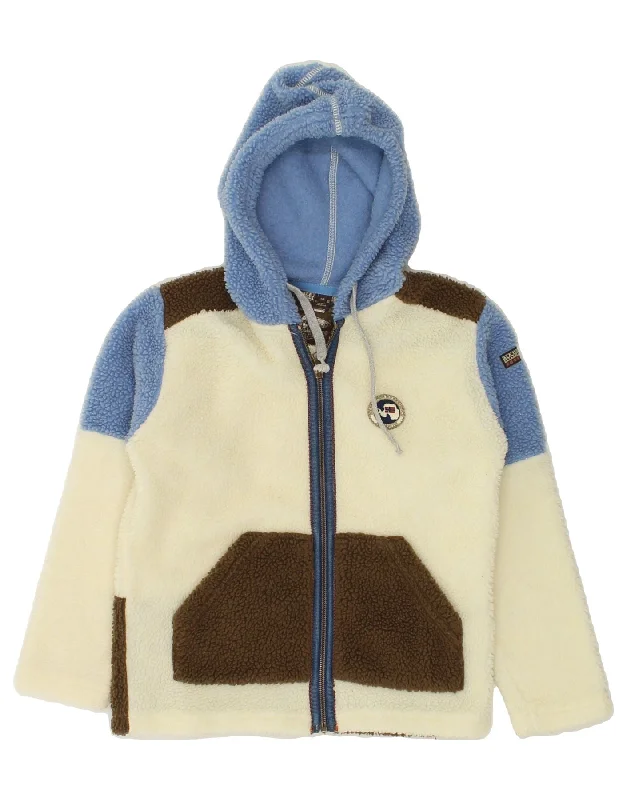 men's military jackets -NAPAPIJRI Boys Graphic Hooded Fleece Jacket 9-10 Years Off White