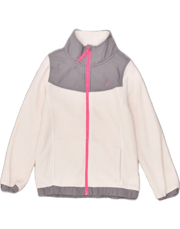 men's parka jackets for cold weather -NAUTICA Girls Fleece Jacket 8-9 Years Medium White Polyester