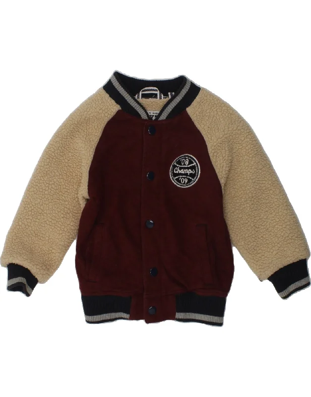 men's workwear jackets -NEXT Boys Varsity Jacket 2-3 Years Maroon Colourblock Cotton