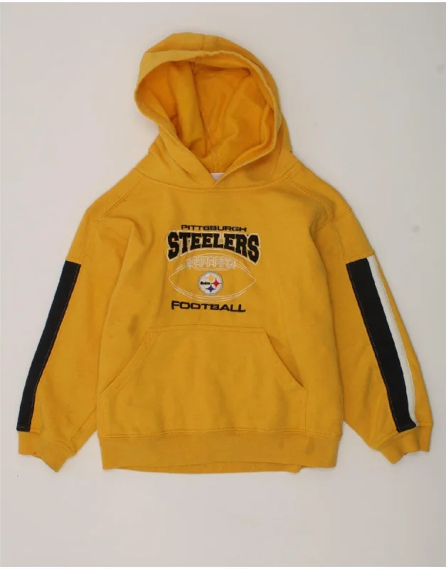 men's zip-up hoodies -NFL Boys Pittsburgh Steelers Graphic Hoodie Jumper 6-7 Years Yellow