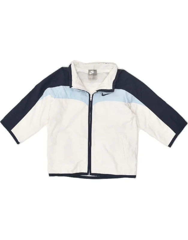 men's long sleeve jackets -NIKE Baby Boys Graphic Tracksuit Top Jacket 18-24 Months White Colourblock