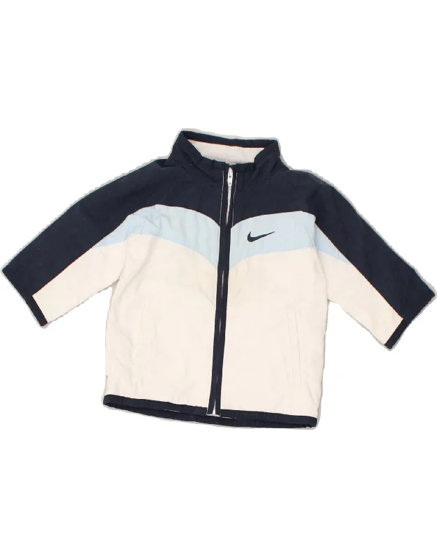 men's stylish black jackets -NIKE Baby Boys Graphic Tracksuit Top Jacket 3-6 Months White Colourblock