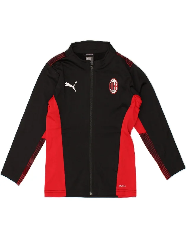 men's long sleeve jackets -NIKE Boys AC Milan Tracksuit Top Jacket 7-8 Years Black Colourblock