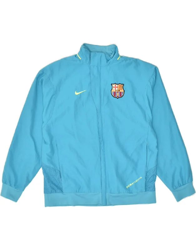 men's fleece jackets -NIKE Boys FCB Tracksuit Top Jacket 12-13 Years Large Blue Polyester