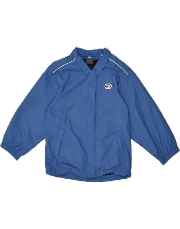 men's fleece-lined jackets -NIKE Boys Graphic Bomber Jacket 5-6 Years Medium Blue Nylon