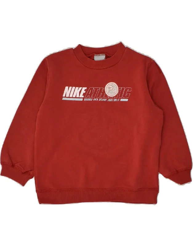 men's cotton hoodies -NIKE Boys Graphic Sweatshirt Jumper 4-5 Years Small  Red Cotton