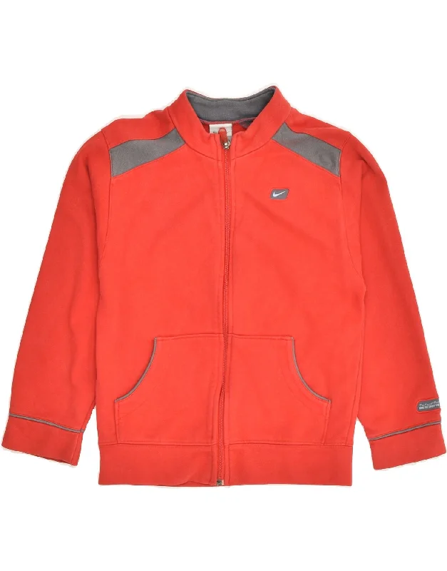 men's casual jackets -NIKE Boys Graphic Tracksuit Top Jacket 8-9 Years XL Red Cotton