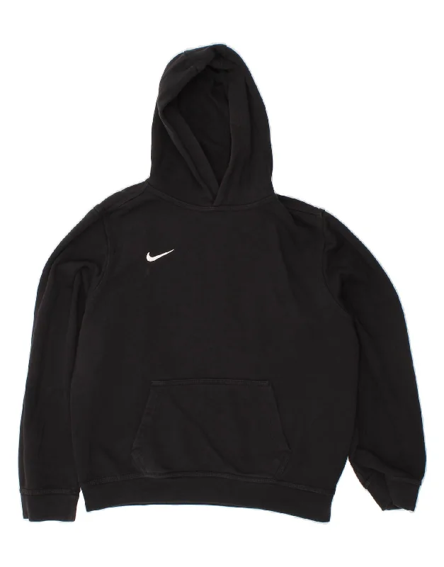 men's warm hoodie jackets -NIKE Boys Hoodie Jumper 13-14 Years XL Black Cotton