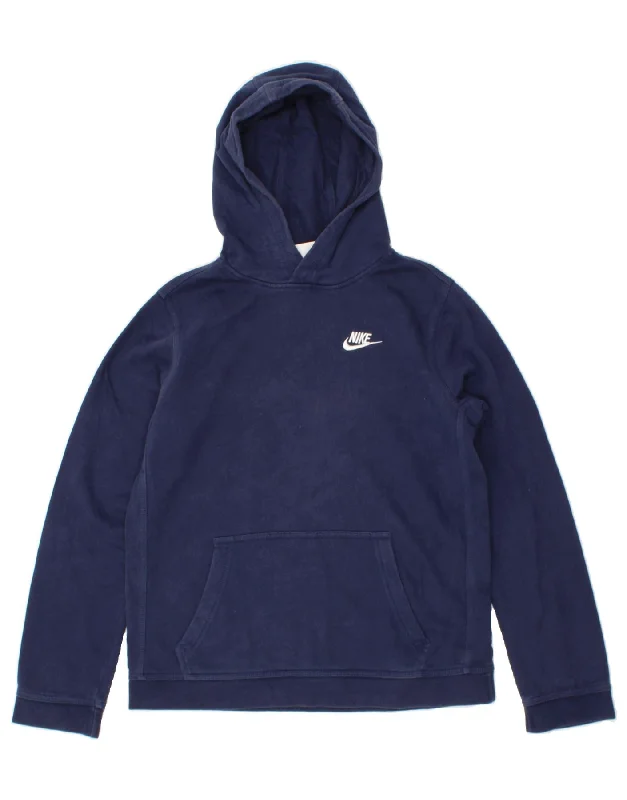 men's hoodies for winter -NIKE Boys Hoodie Jumper 13-14 Years XL  Navy Blue Cotton