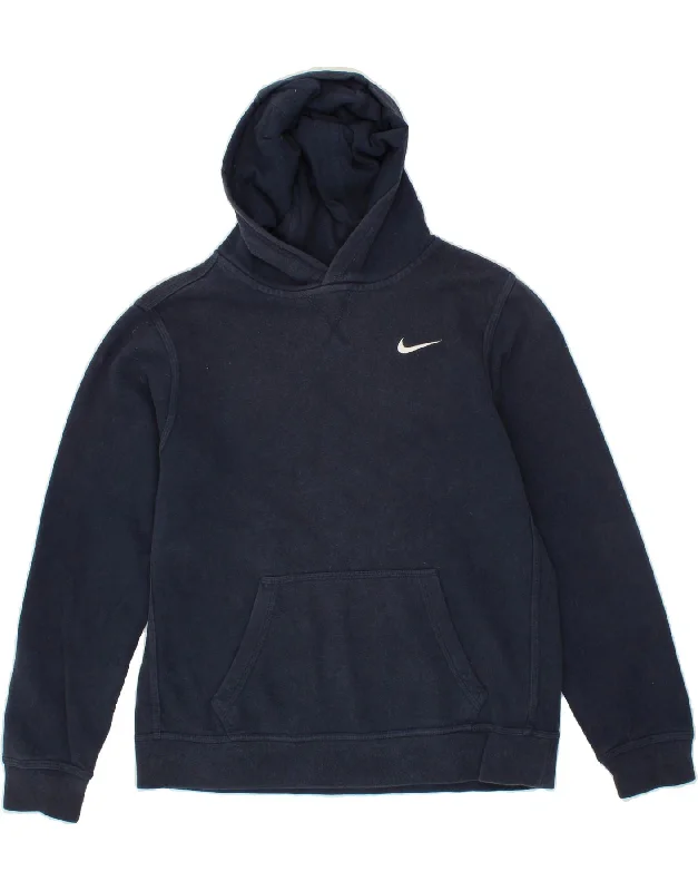 men's hoodie sweatshirt with hoods -NIKE Boys Hoodie Jumper 13-14 Years XL Navy Blue Cotton