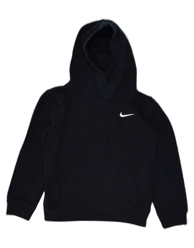 men's graphic print hoodies -NIKE Boys Hoodie Jumper 6-7 Years Large  Navy Blue