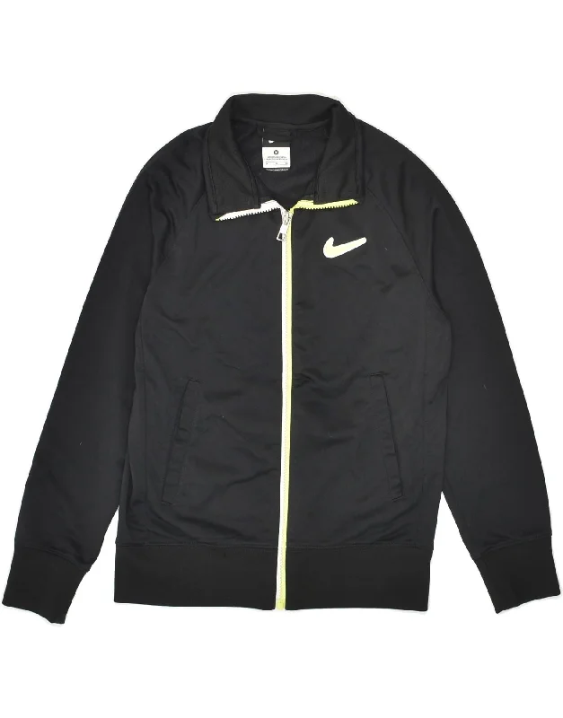 men's stylish jackets for winter -NIKE Boys Tracksuit Top Jacket 10-11 Years Medium Black Polyester