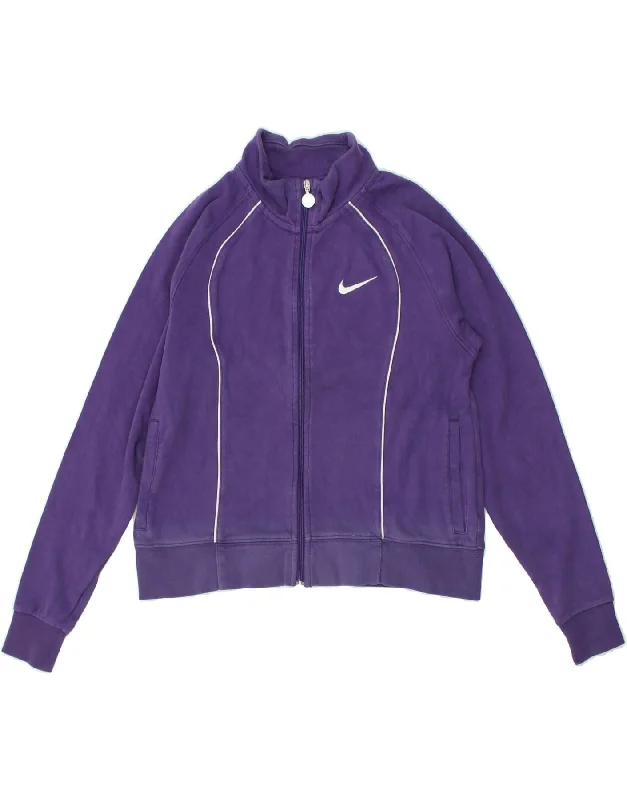 men's casual jackets -NIKE Boys Tracksuit Top Jacket 13-14 Years XL  Purple Cotton