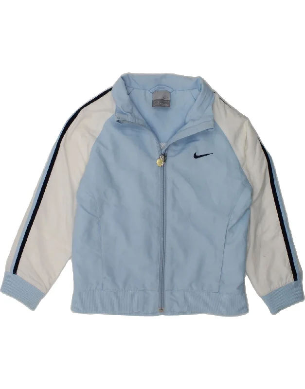 men's slim-fit jackets -NIKE Boys Tracksuit Top Jacket 5-6 Years Medium Blue