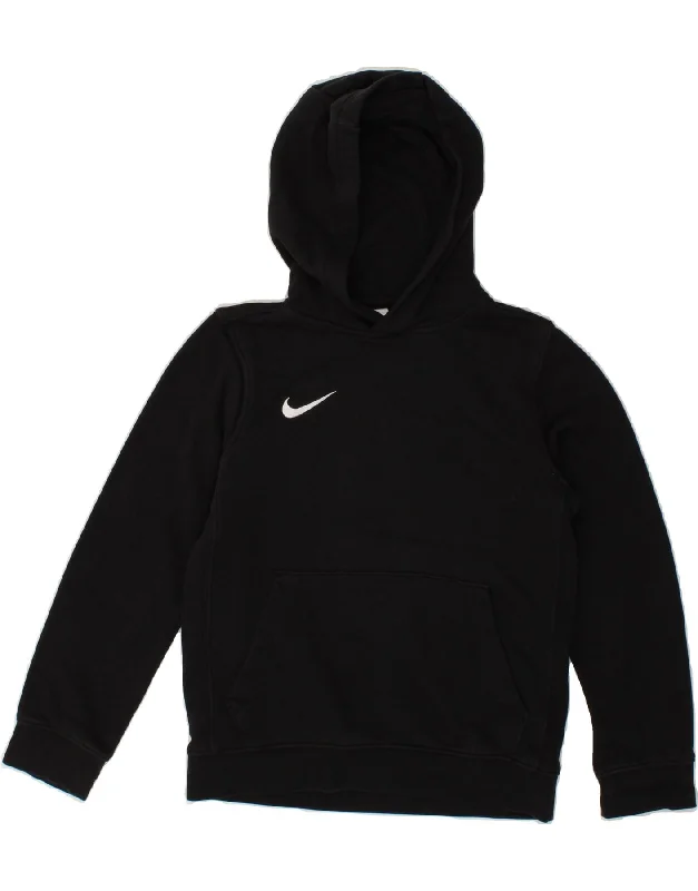 men's hoodie for winter sports -NIKE Girls Hoodie Jumper 10-11 Years Medium Black Cotton