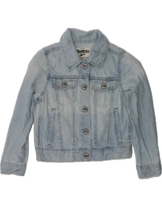 men's rain-resistant jackets -OSH KOSH Girls Denim Jacket 4-5 Years Blue Cotton