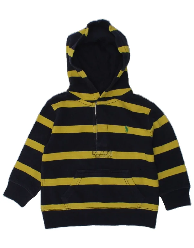 men's casual hoodies -POLO RALPH LAUREN Baby Boys Hoodie Jumper 18-24 Months Navy Blue Striped