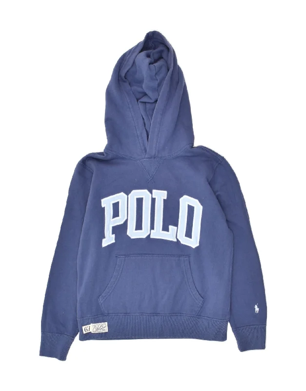 men's warm winter hoodies -POLO RALPH LAUREN Boys Graphic Hoodie Jumper 10-11 Years Medium  Blue