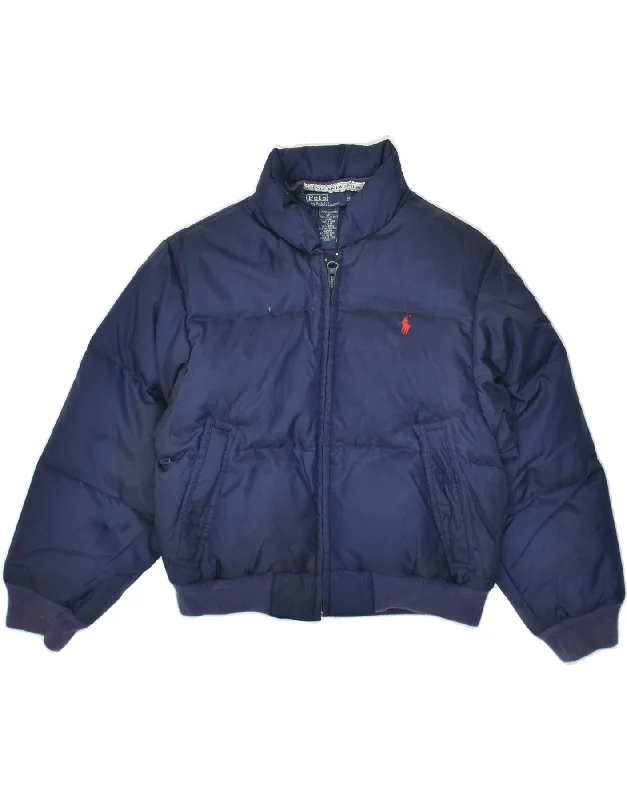 men's performance jackets -POLO RALPH LAUREN Boys Padded Jacket 5-6 Years Navy Blue Polyester