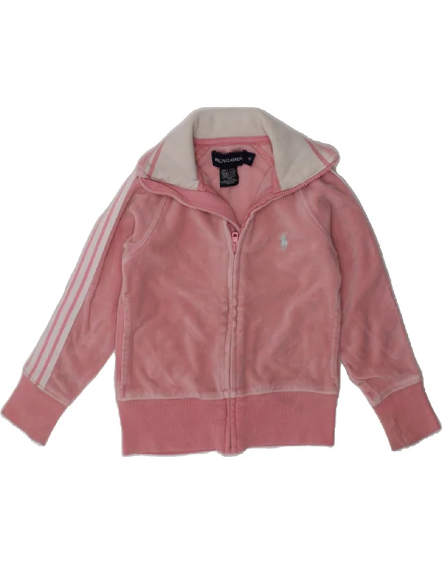 men's quilted jackets -POLO RALPH LAUREN Boys Tracksuit Top Jacket 3-4 Years Pink Polyester