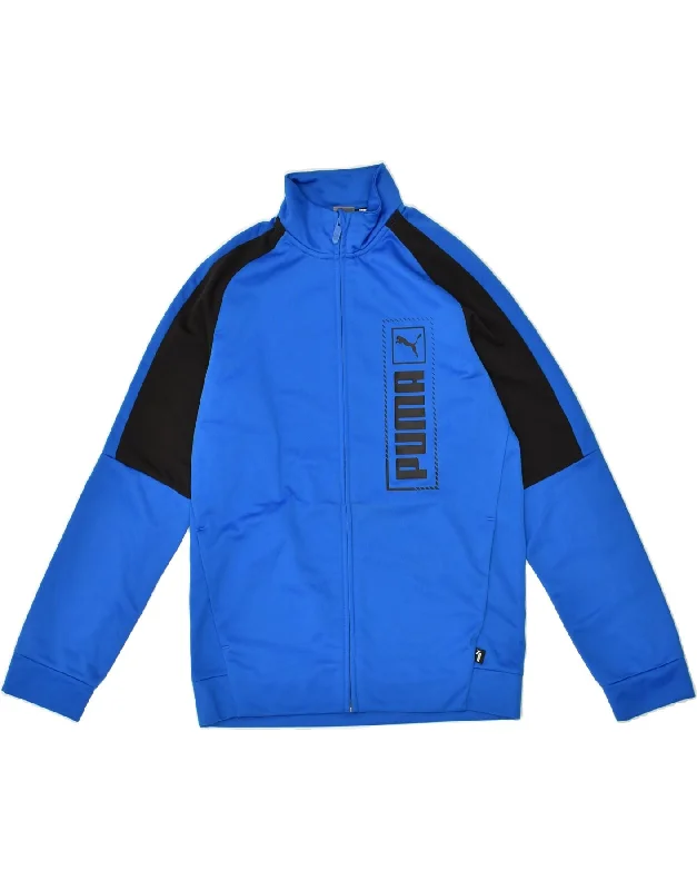 men's outdoor adventure jackets -PUMA Boys Graphic Tracksuit Top Jacket 13-14 Years Blue