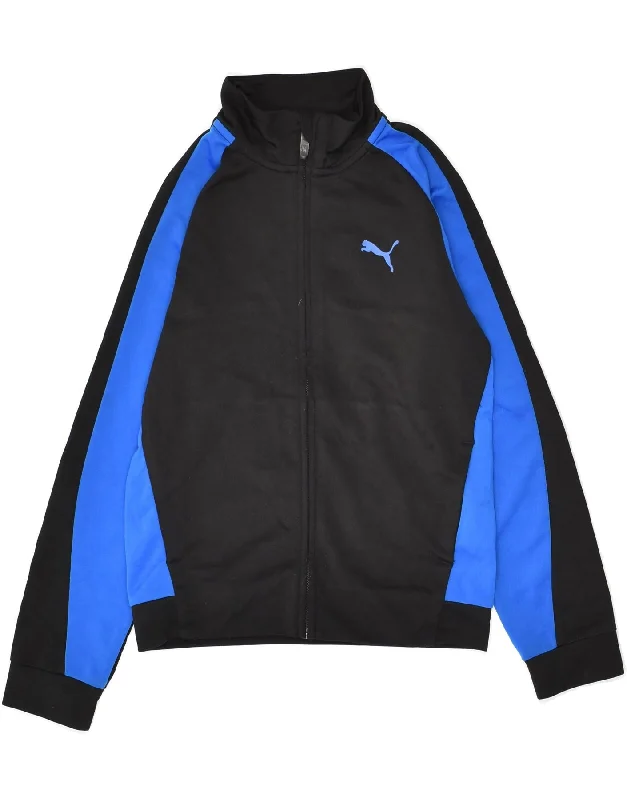 men's slim fit leather jackets -PUMA Boys Graphic Tracksuit Top Jacket 9-10 Years Black Colourblock