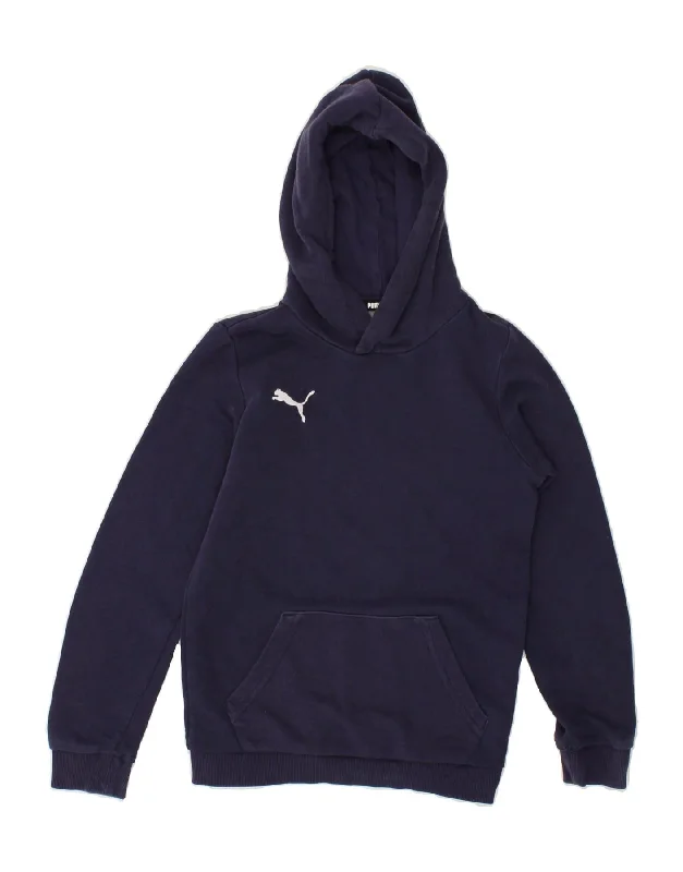 men's casual sweatshirts -PUMA Boys Hoodie Jumper 7-8 Years Navy Blue