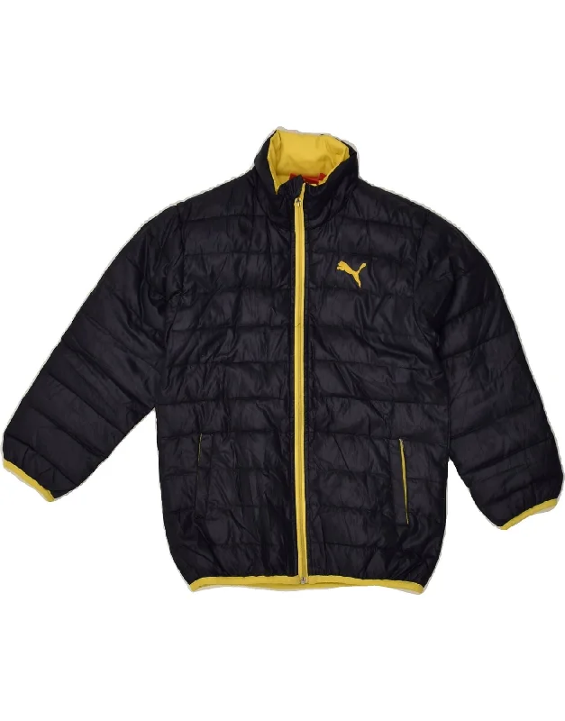 men's outerwear jackets for hiking -PUMA Boys Padded Jacket 5-6 Years Navy Blue