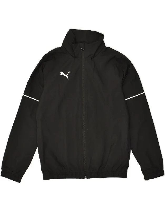 men's wool jackets -PUMA Boys Tracksuit Top Jacket 11-12 Years Black Polyester