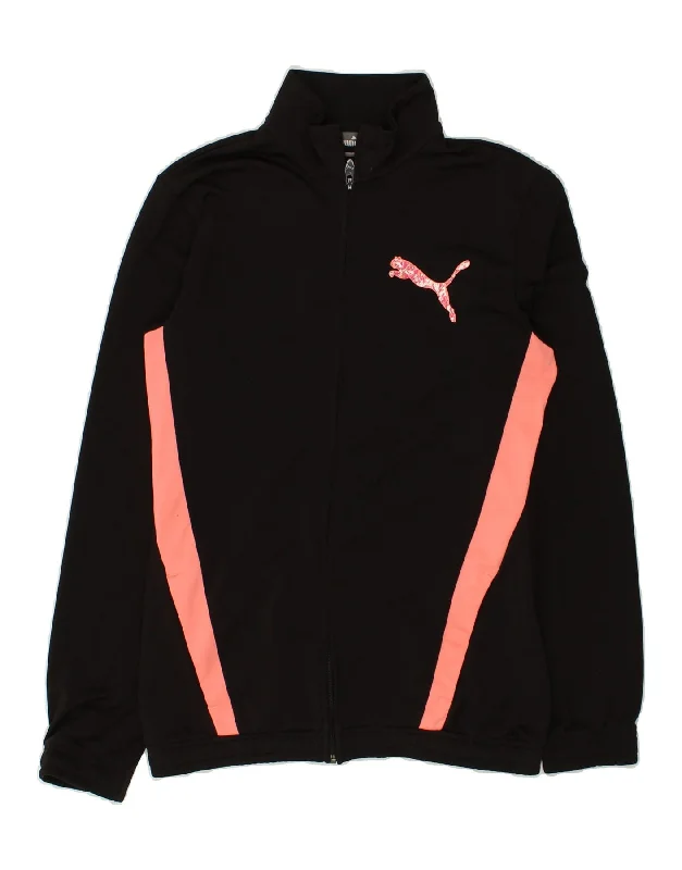 men's softshell winter jackets -PUMA Girls Graphic Tracksuit Top Jacket 15-16 Years Black Colourblock