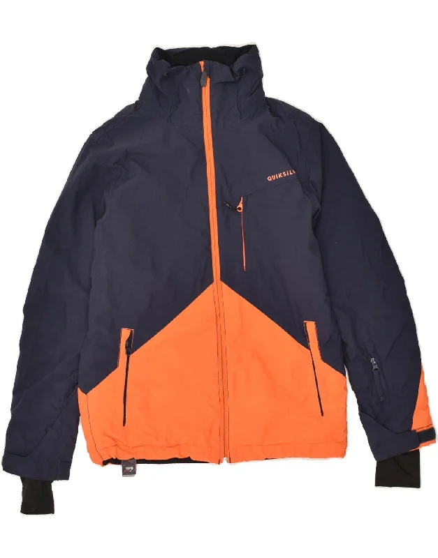 men's lightweight outdoor jackets -QUIKSILVER Boys Graphic Windbreaker Jacket 11-12 Years Large Navy Blue