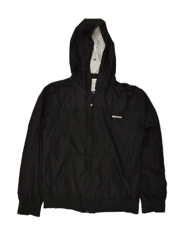 men's zip-up fleece jackets -QUIKSILVER Boys Hooded Bomber Jacket 13-14 Years Black Polyester