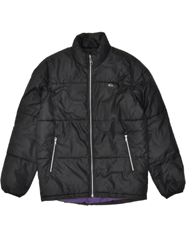 men's insulated jackets for snow -QUIKSILVER Boys Padded Jacket 14-15 Years Black Polyester