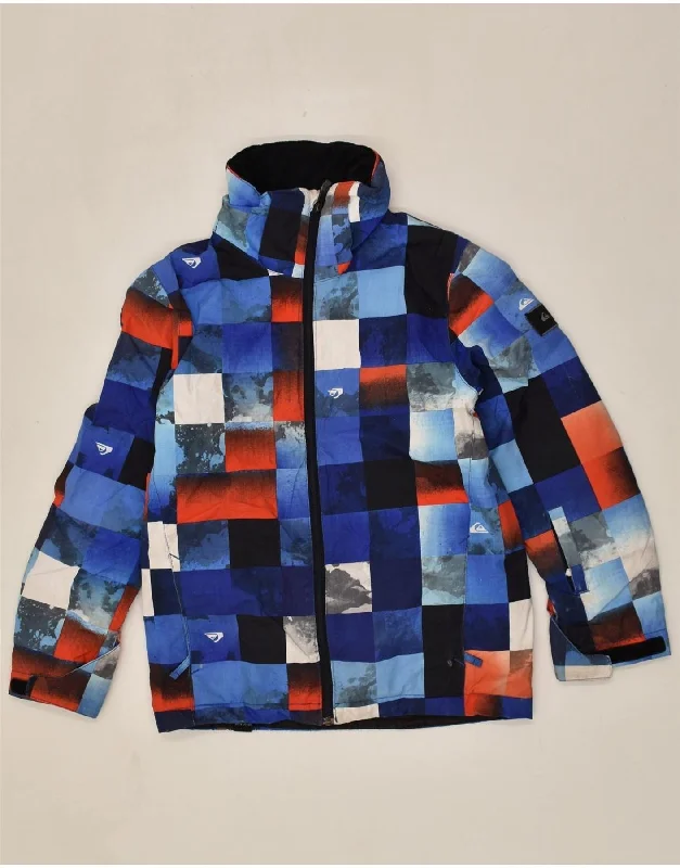 men's everyday jackets -QUIKSILVER Boys Windbreaker Jacket 11-12 Years Large  Blue Colourblock