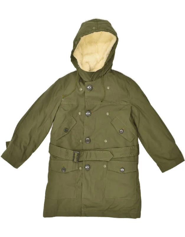 men's work jackets -RIFLE Boys Hooded Parka Jacket 7-8 Years Khaki